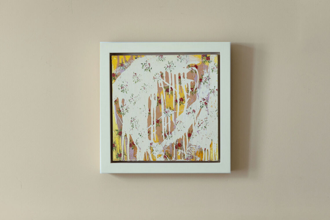 Abstract painting with white frame